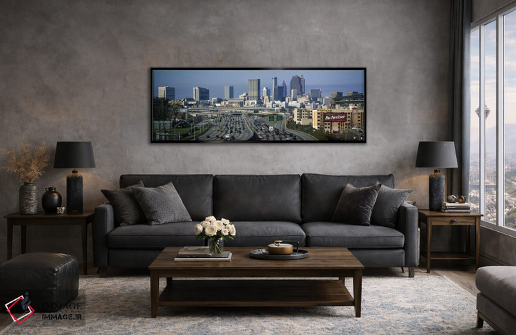 تابلو دکوراتیو Atlanta, Georgia, USA,نمای بالا از ترافیک بزرگراه، آتلا… اثر پانورامیک ایمجز - D6B