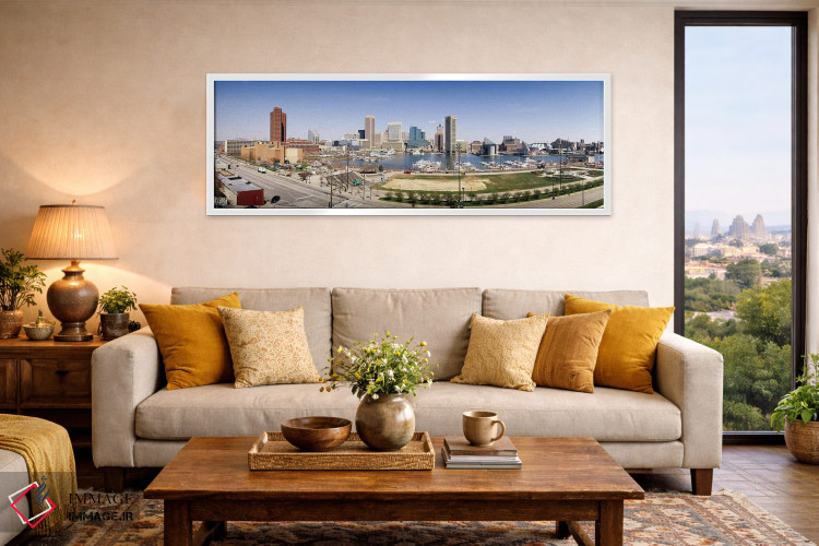 تابلو دکوراتیو Baltimore, Maryland, USA #2,آسمان خراش ها در یک شهر، با… اثر پانورامیک ایمجز - D4W