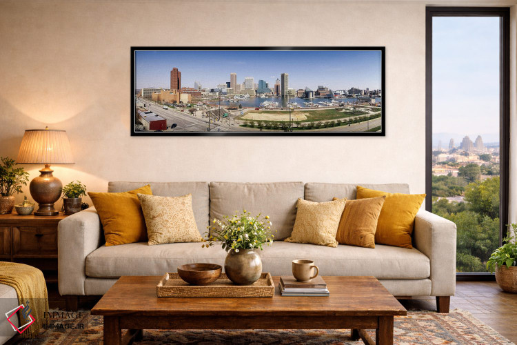 تابلو دکوراتیو Baltimore, Maryland, USA #2,آسمان خراش ها در یک شهر، با… اثر پانورامیک ایمجز - D6B