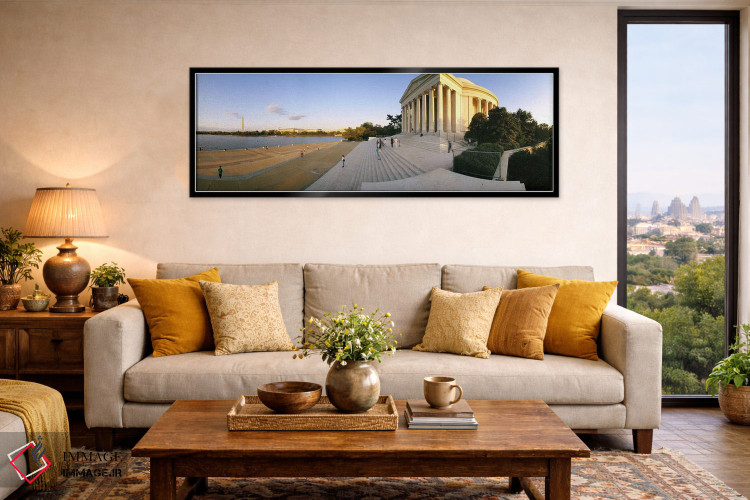 تابلو دکوراتیو Potomac River, Washington DC, USA,بنای یادبود کنار رودخ… اثر پانورامیک ایمجز - D6B
