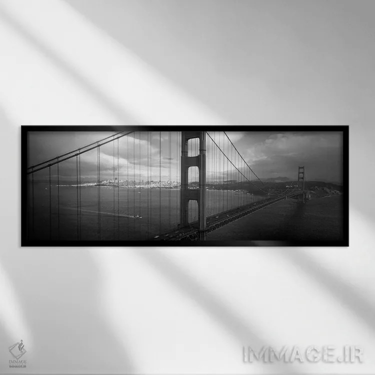 تابلو دکوراتیو San Francisco, California, USA,نمای بالا از پلی بر فراز… اثر پانورامیک ایمجز - نمای قابدار مشکی