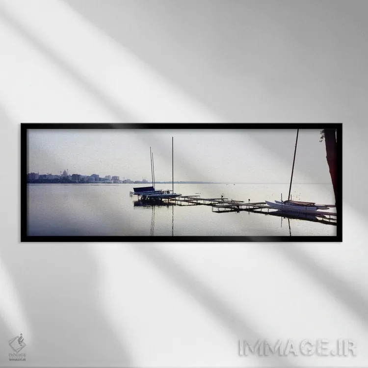 تابلو دکوراتیو Madison, Dane County, Wisconsin, USA,قایق ها در بندر، د… اثر پانورامیک ایمجز - نمای قابدار مشکی