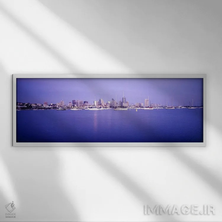 تابلو دکوراتیو San Diego, California, USA,ساختمان ها در کنار آب، سن دی… اثر پانورامیک ایمجز - نمای قابدار سفید