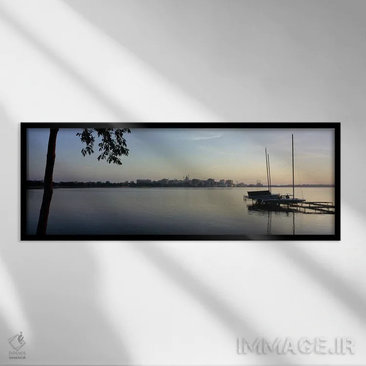 تابلو دکوراتیو Lake Monona, Madison, Dane County, Wisconsin, USA,ساختم… اثر پانورامیک ایمجز - نمای قابدار مشکی
