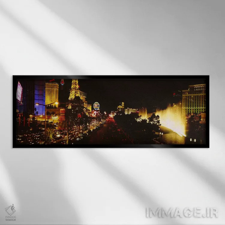 تابلو دکوراتیو Las Vegas, Nevada, USA #4,ساختمان های روشن شده در شب، ل… اثر پانورامیک ایمجز - نمای قابدار مشکی