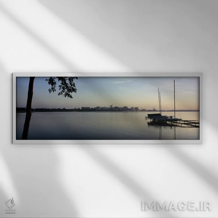 تابلو دکوراتیو Lake Monona, Madison, Dane County, Wisconsin, USA,ساختم… اثر پانورامیک ایمجز - نمای قابدار سفید