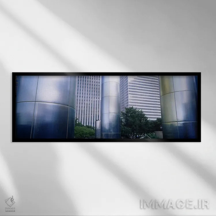 تابلو دکوراتیو Downtown District, Houston, Texas, USA,ستون های یک ساخت… اثر پانورامیک ایمجز - نمای قابدار مشکی
