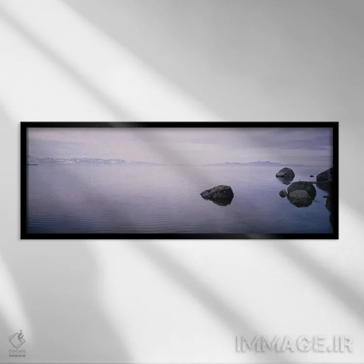 تابلو دکوراتیو Great Salt Lake, Utah, USA,مه خیزان، دریاچه بزرگ نمک، ی… اثر پانورامیک ایمجز - نمای قابدار مشکی