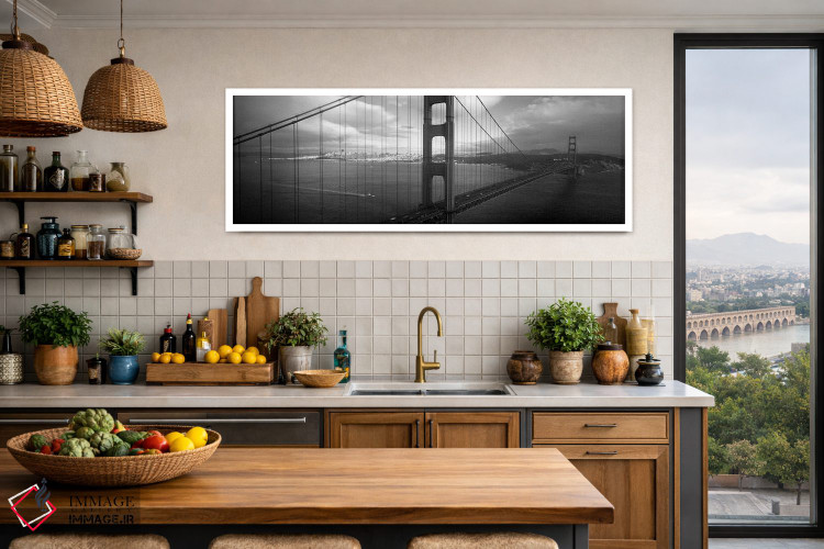 تابلو دکوراتیو San Francisco, California, USA,نمای بالا از پلی بر فراز… اثر پانورامیک ایمجز - D2W