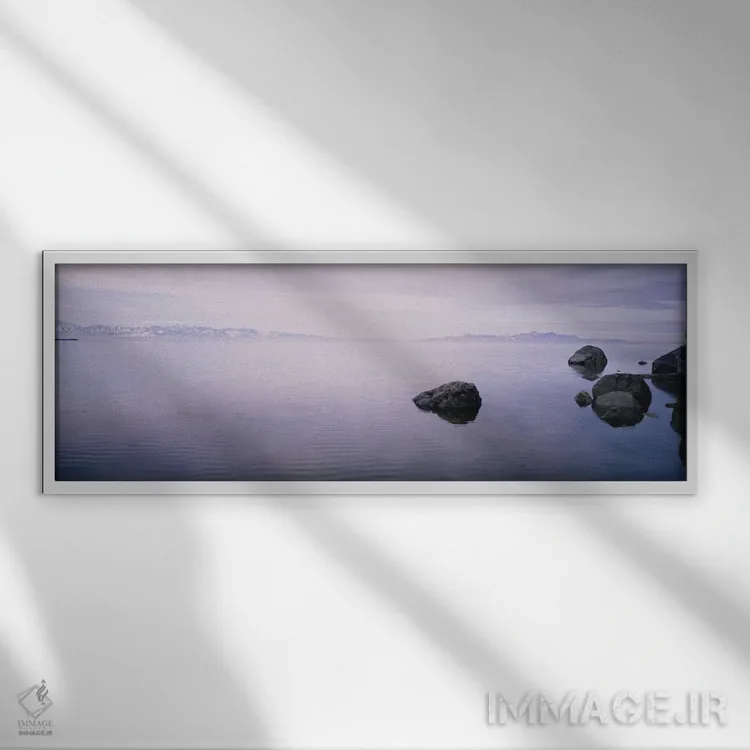 تابلو دکوراتیو Great Salt Lake, Utah, USA,مه خیزان، دریاچه بزرگ نمک، ی… اثر پانورامیک ایمجز - نمای قابدار سفید