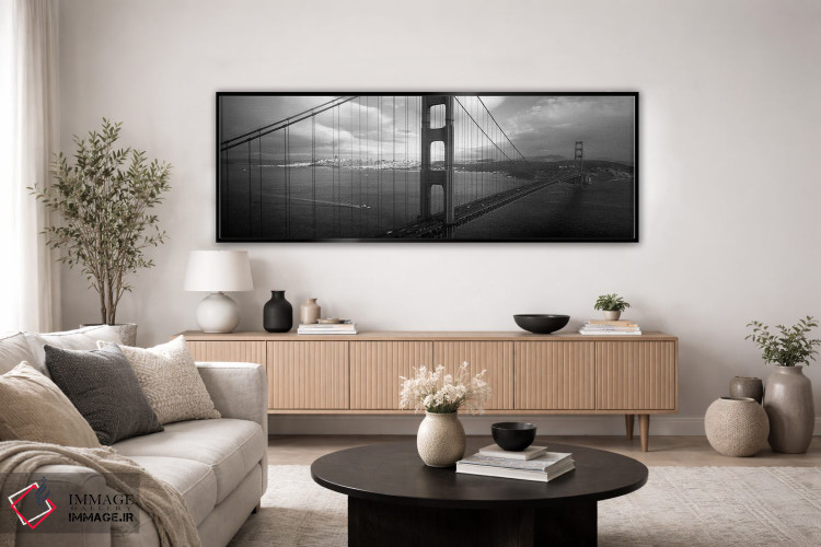 تابلو دکوراتیو San Francisco, California, USA,نمای بالا از پلی بر فراز… اثر پانورامیک ایمجز - D3B