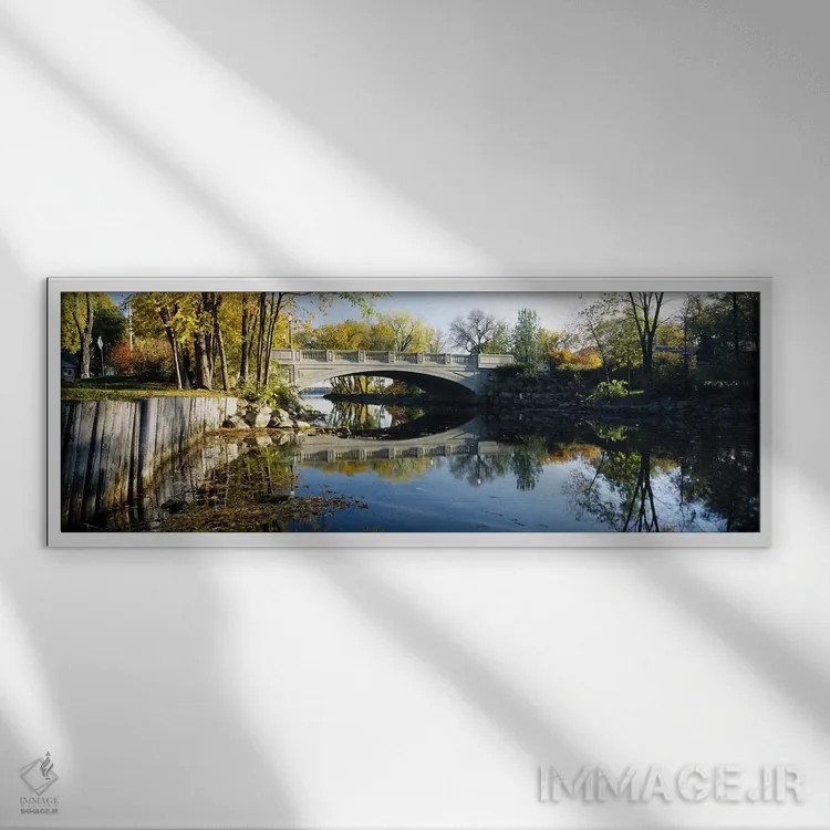 تابلو دکوراتیو Yahara River, Madison, Dane County, Wisconsin, USA,پل ب… اثر پانورامیک ایمجز - نمای قابدار سفید