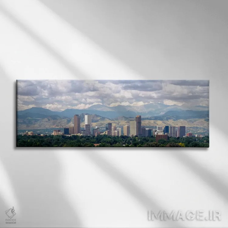 تابلو دکوراتیو Denver, Colorado, USA,ابرها بر فراز افق و کوه ها، دنور… اثر پانورامیک ایمجز - نمای روبهرو روی دیوار
