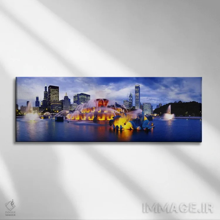 تابلو دکوراتیو Buckingham Fountain, Grant Park, Chicago, Illinois, USA… اثر پانورامیک ایمجز - نمای روبهرو روی دیوار