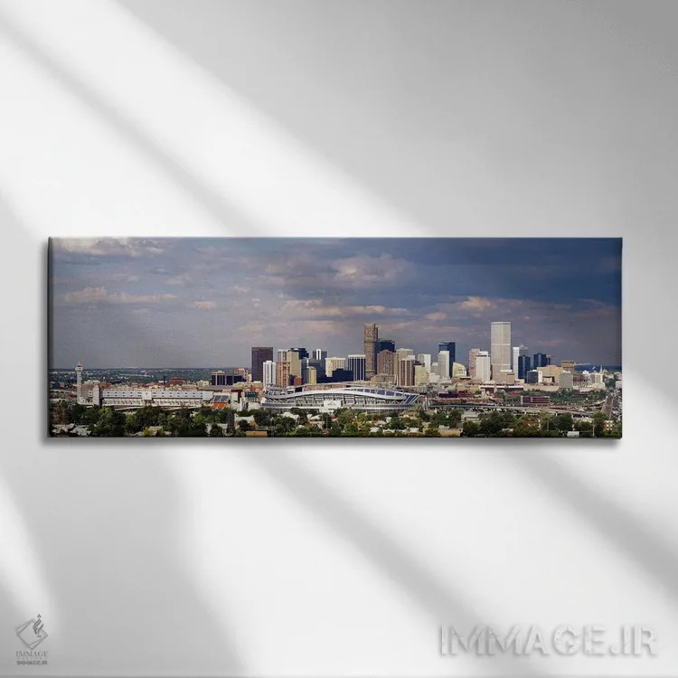 تابلو دکوراتیو Denver, Colorado, USA,خط افق با استادیوم اینوسکو، دنور… اثر پانورامیک ایمجز - نمای روبهرو روی دیوار