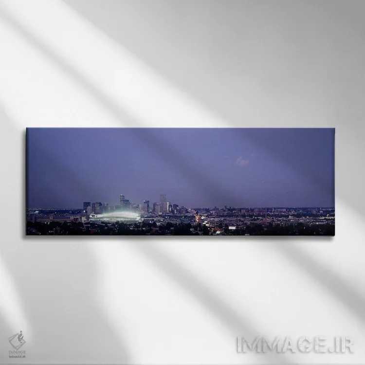 تابلو دکوراتیو Denver, Colorado, USA,نمای بالا از شهر، دنور، کلرادو، آ… اثر پانورامیک ایمجز - نمای روبهرو روی دیوار