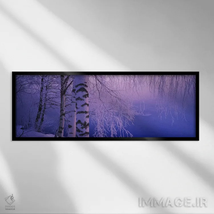تابلو دکوراتیو Vuoksi River, Imatra, Finland,درخت غان در کنار رودخانه… اثر پانورامیک ایمجز - نمای قابدار مشکی