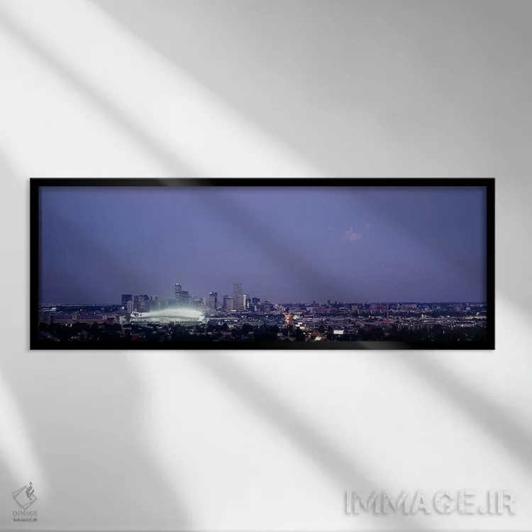 تابلو دکوراتیو Denver, Colorado, USA,نمای بالا از شهر، دنور، کلرادو، آ… اثر پانورامیک ایمجز - نمای قابدار مشکی