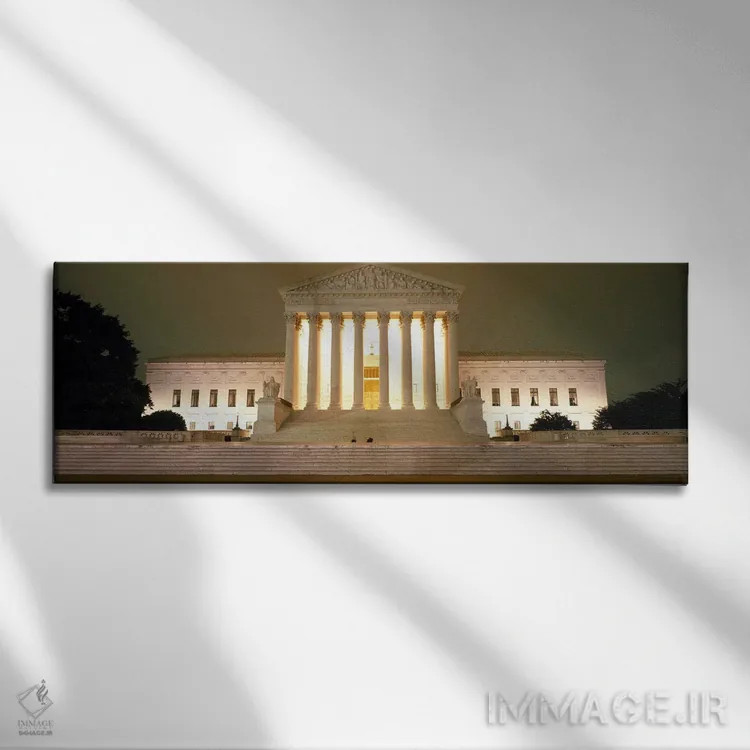 تابلو دکوراتیو Washington DC, USA,ساختمان دیوان عالی روشن شده در شب، و… اثر پانورامیک ایمجز - نمای روبهرو روی دیوار