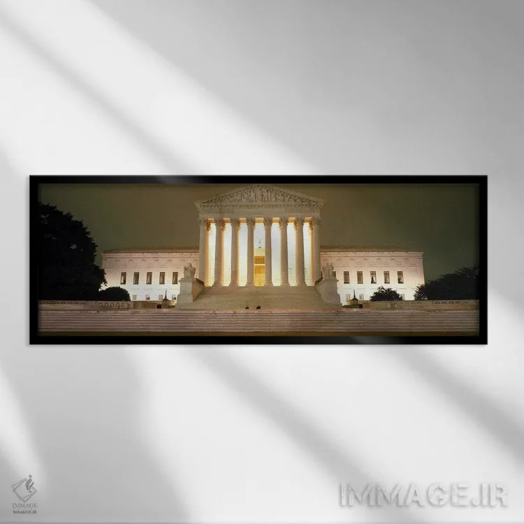 تابلو دکوراتیو Washington DC, USA,ساختمان دیوان عالی روشن شده در شب، و… اثر پانورامیک ایمجز - نمای قابدار مشکی