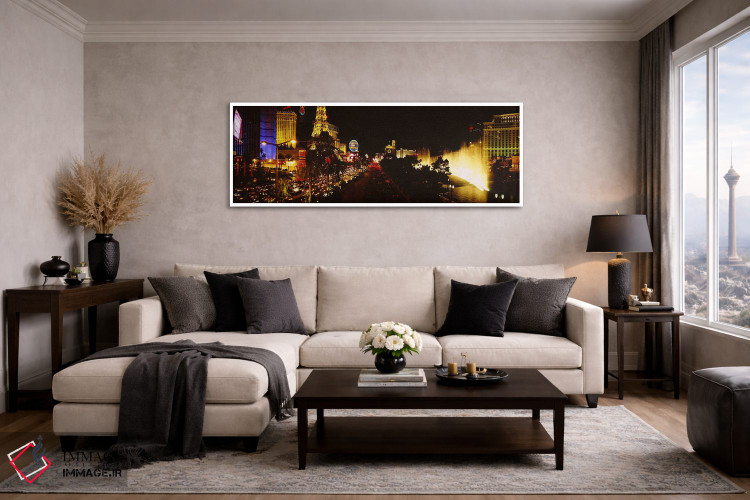 تابلو دکوراتیو Las Vegas, Nevada, USA #4,ساختمان های روشن شده در شب، ل… اثر پانورامیک ایمجز - D4W