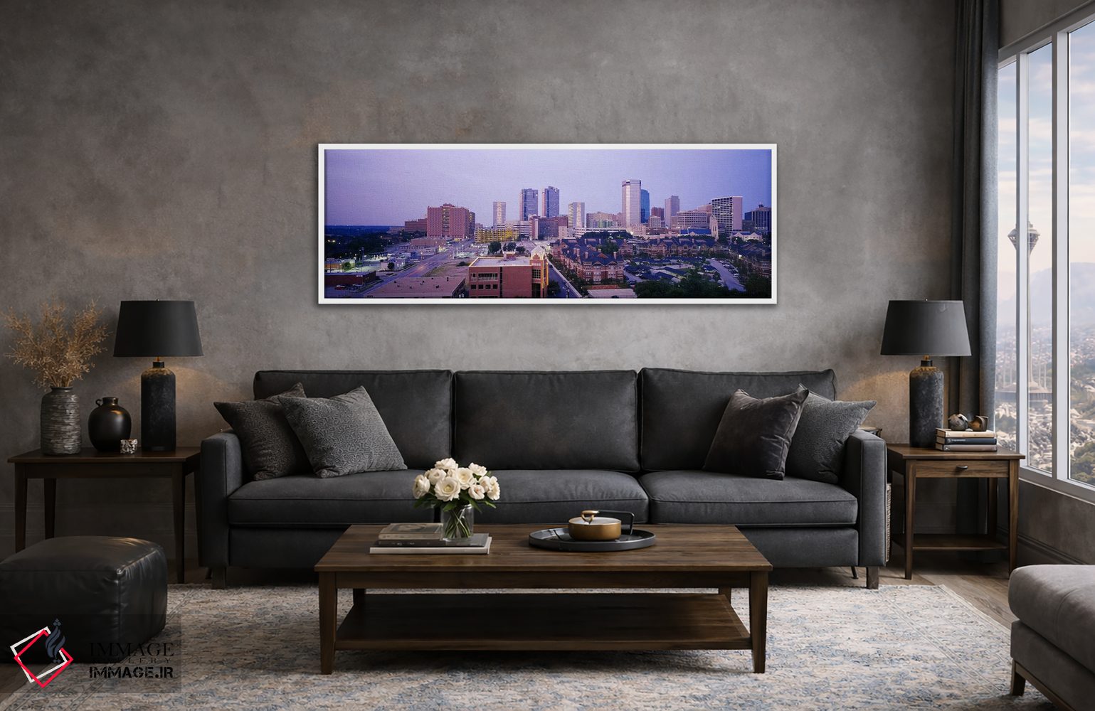 تابلو دکوراتیو Fort Worth, Texas, USA,آسمان خراش ها در شهری هنگام غروب… اثر پانورامیک ایمجز - D3W