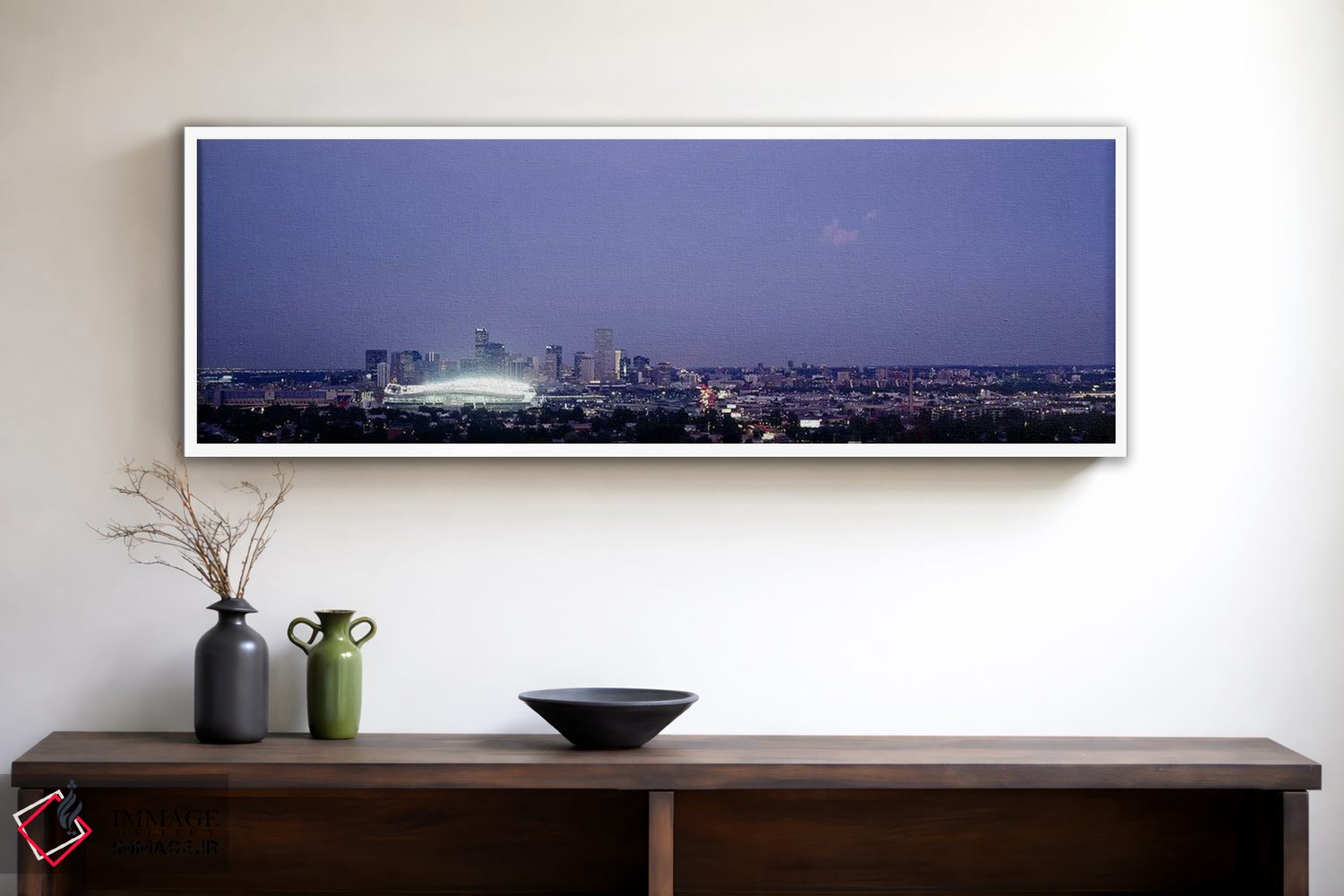 تابلو دکوراتیو Denver, Colorado, USA,نمای بالا از شهر، دنور، کلرادو، آ… اثر پانورامیک ایمجز - D1W