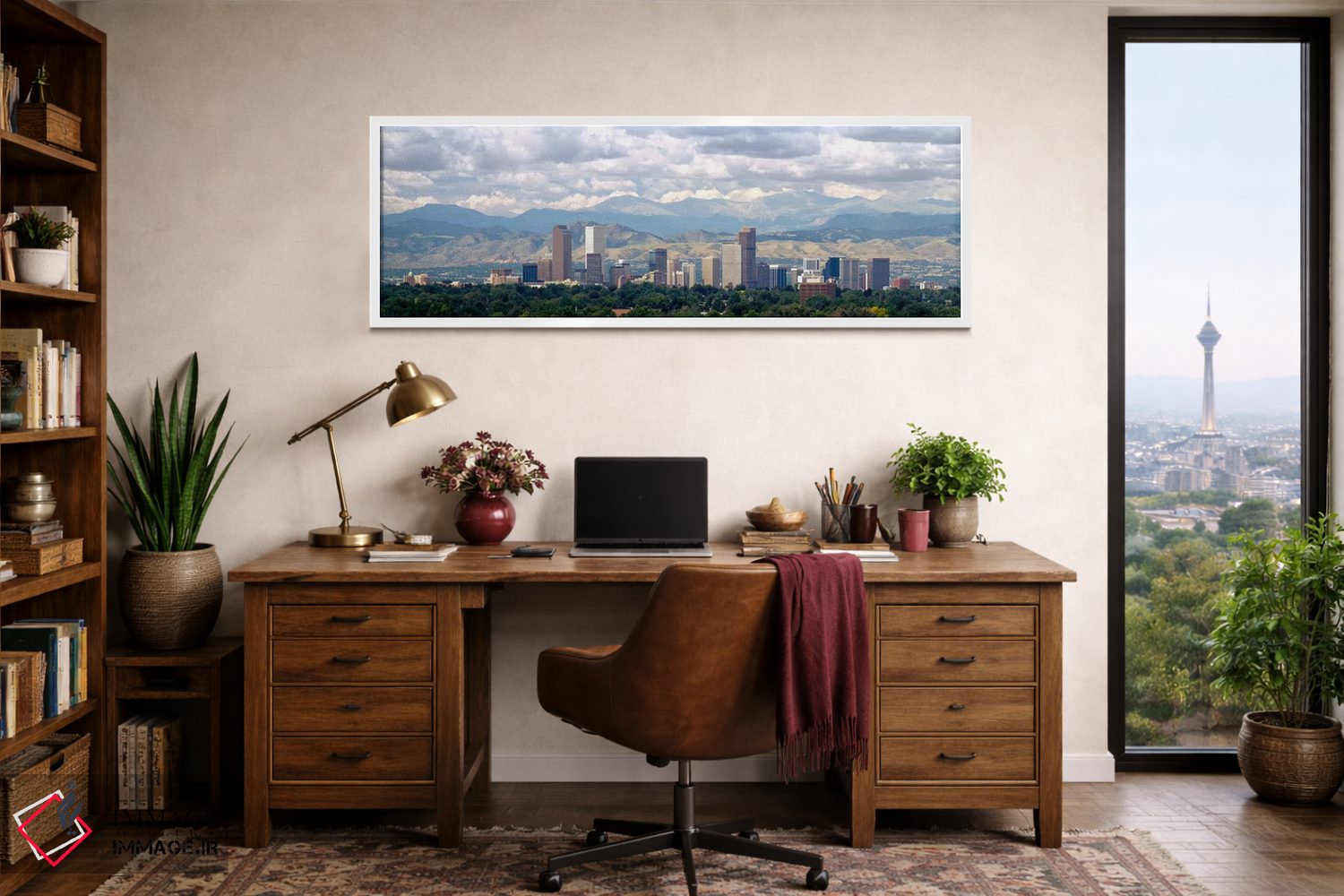 تابلو دکوراتیو Denver, Colorado, USA,ابرها بر فراز افق و کوه ها، دنور… اثر پانورامیک ایمجز - D1W