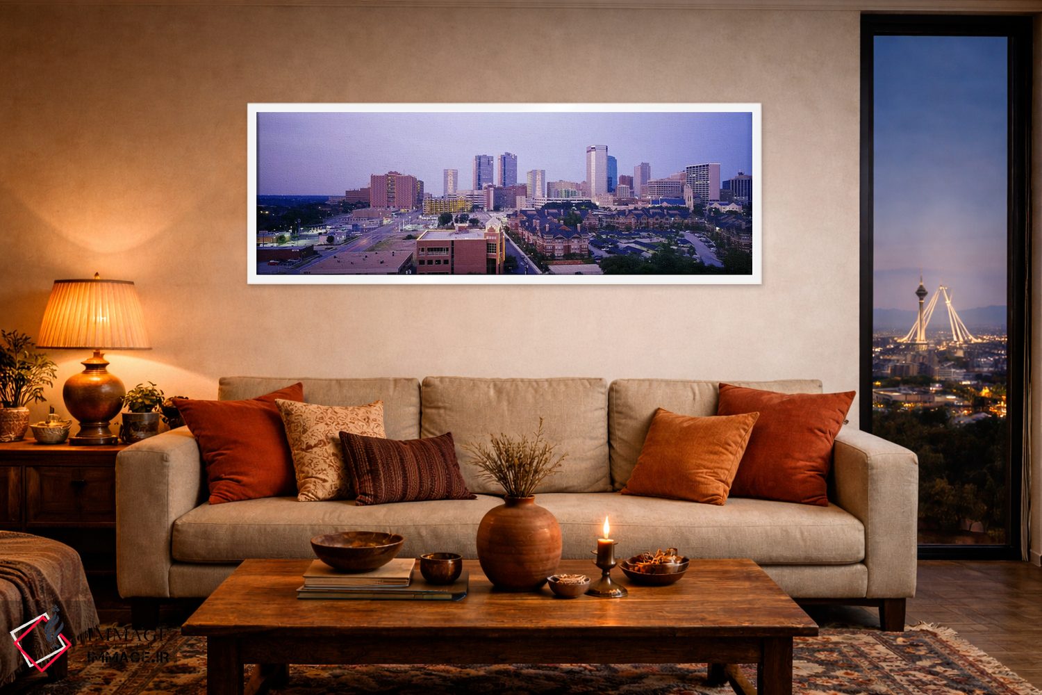 تابلو دکوراتیو Fort Worth, Texas, USA,آسمان خراش ها در شهری هنگام غروب… اثر پانورامیک ایمجز - D4W