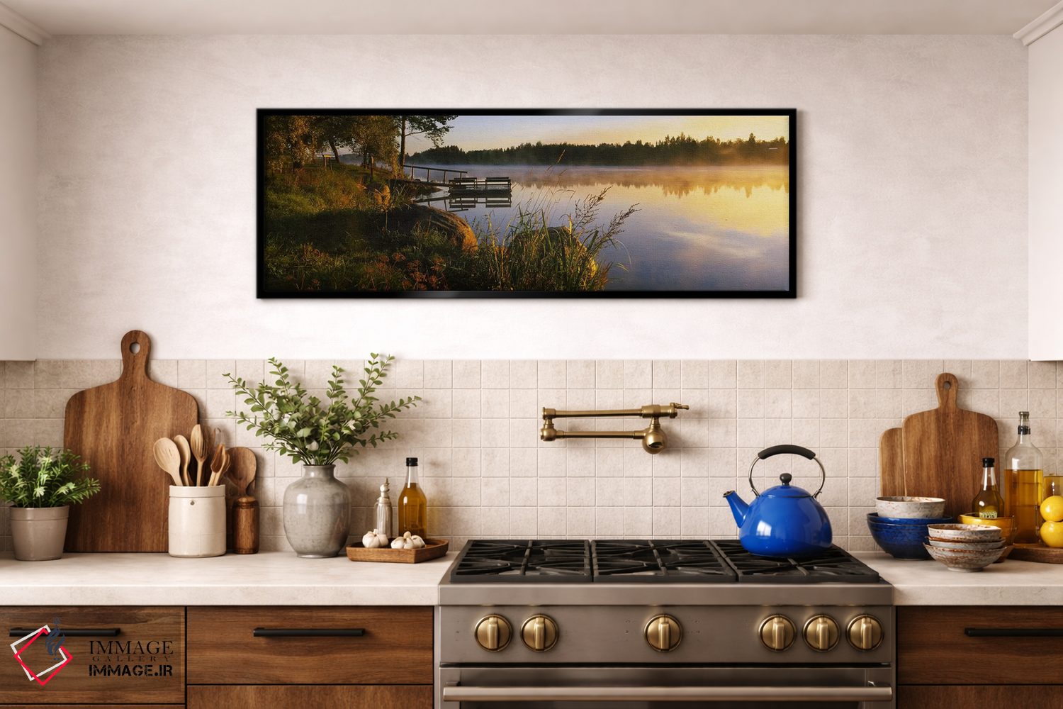 تابلو دکوراتیو Imatra, Finland,صبح مه آلود در امتداد رودخانه ووکسی، ای… اثر پانورامیک ایمجز - D2B