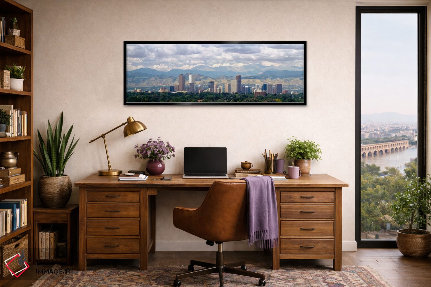 تابلو دکوراتیو Denver, Colorado, USA,ابرها بر فراز افق و کوه ها، دنور… اثر پانورامیک ایمجز - D3B