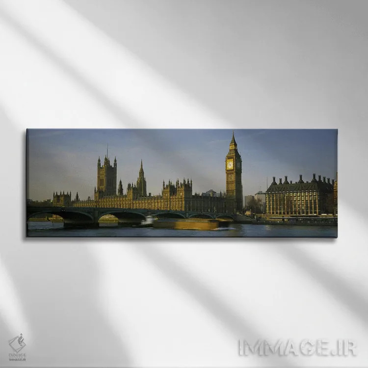 تابلو دکوراتیو Westminster Bridge & Portcullis House, London, England… اثر پانورامیک ایمجز - نمای روبهرو روی دیوار
