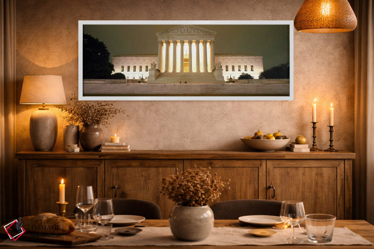 تابلو دکوراتیو Washington DC, USA,ساختمان دیوان عالی روشن شده در شب، و… اثر پانورامیک ایمجز - D2W