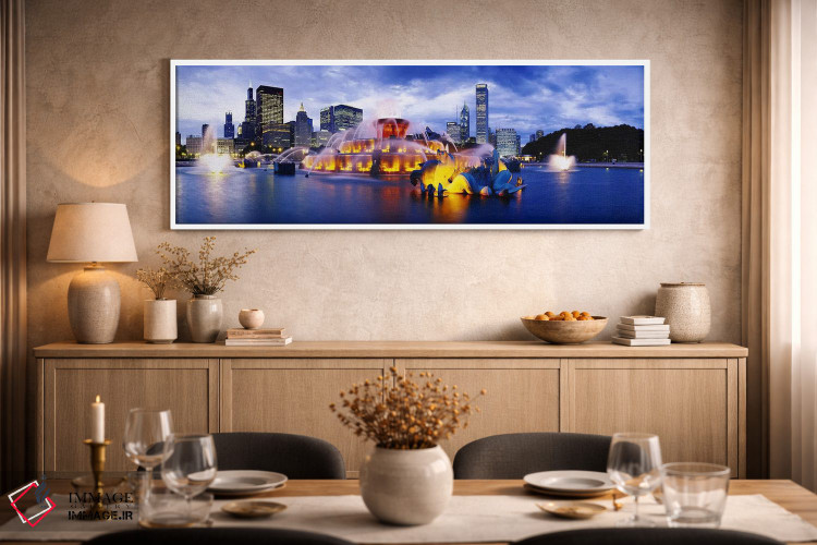 تابلو دکوراتیو Buckingham Fountain, Grant Park, Chicago, Illinois, USA… اثر پانورامیک ایمجز - D2W