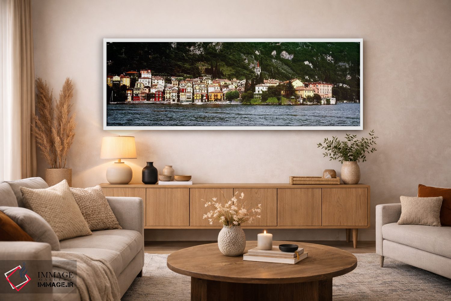 تابلو دکوراتیو Varenna, Lecco Province, Lombardy, Italy,اجتماع ساحلی د… اثر پانورامیک ایمجز - D4W