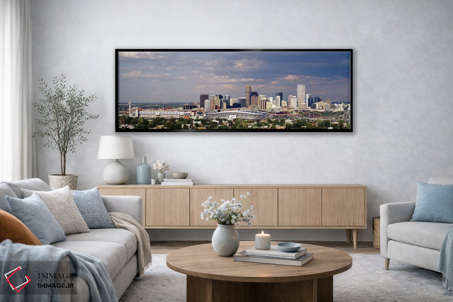 تابلو دکوراتیو Denver, Colorado, USA,خط افق با استادیوم اینوسکو، دنور… اثر پانورامیک ایمجز - D3B