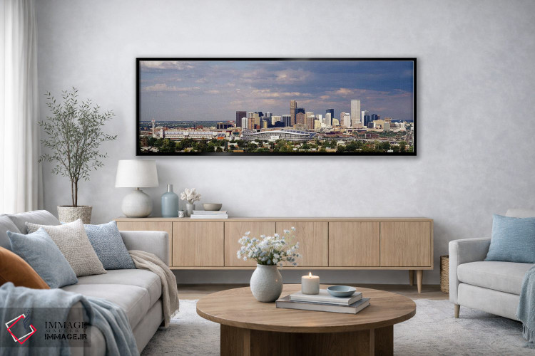 تابلو دکوراتیو Denver, Colorado, USA,خط افق با استادیوم اینوسکو، دنور… اثر پانورامیک ایمجز - D3B