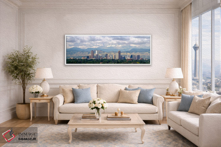 تابلو دکوراتیو Denver, Colorado, USA,ابرها بر فراز افق و کوه ها، دنور… اثر پانورامیک ایمجز - D5W