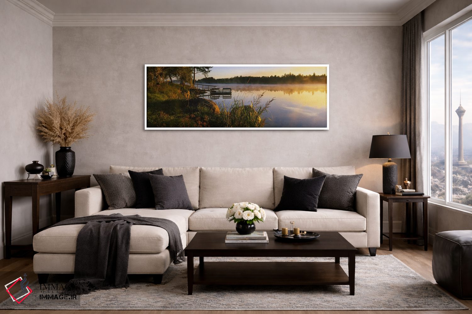 تابلو دکوراتیو Imatra, Finland,صبح مه آلود در امتداد رودخانه ووکسی، ای… اثر پانورامیک ایمجز - D4W