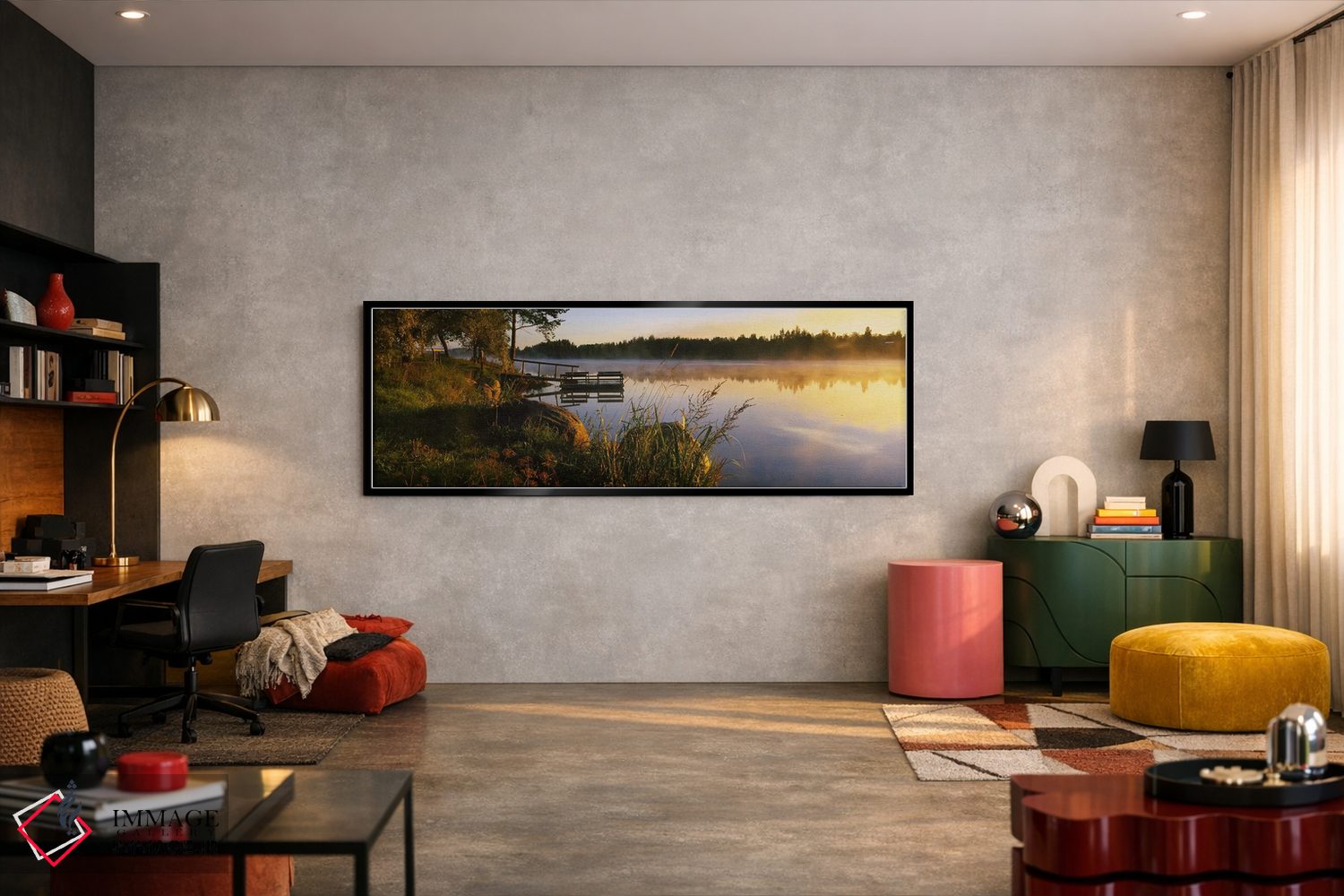تابلو دکوراتیو Imatra, Finland,صبح مه آلود در امتداد رودخانه ووکسی، ای… اثر پانورامیک ایمجز - D5B