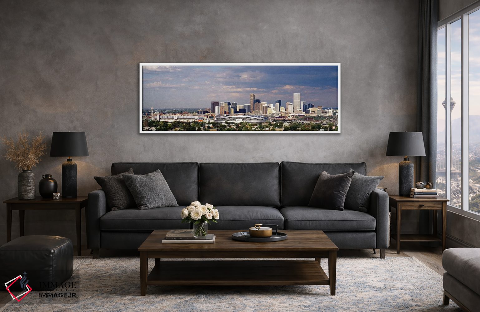 تابلو دکوراتیو Denver, Colorado, USA,خط افق با استادیوم اینوسکو، دنور… اثر پانورامیک ایمجز - D5W