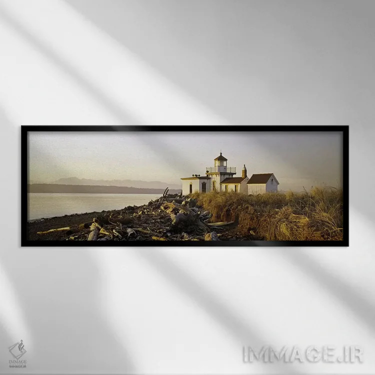 تابلو دکوراتیو West Point Lighthouse, Seattle, King County, Washington… اثر پانورامیک ایمجز - نمای قابدار مشکی