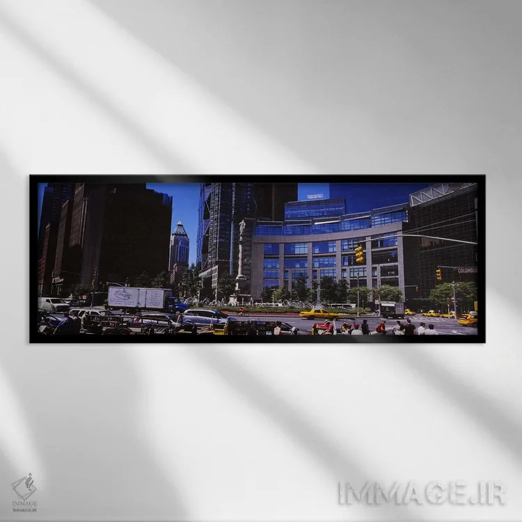 تابلو دکوراتیو Columbus Circle, Manhattan, New York City, New York Sta… اثر پانورامیک ایمجز - نمای قابدار مشکی