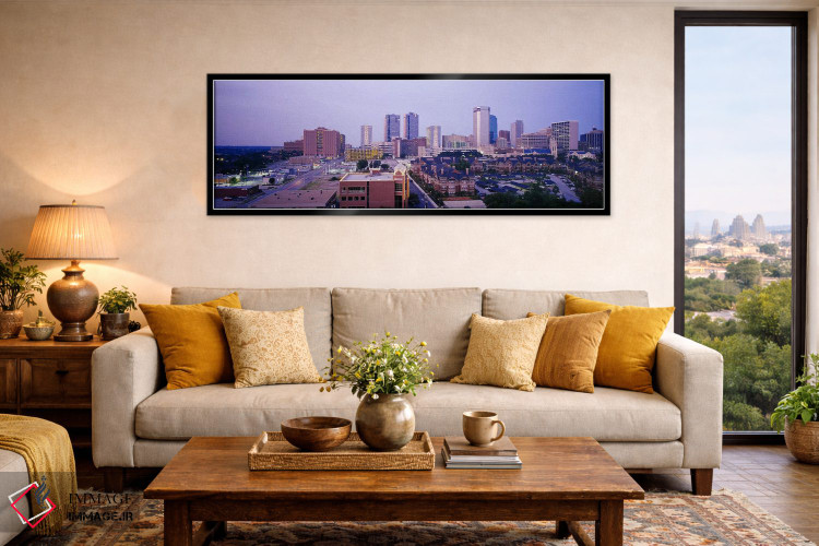 تابلو دکوراتیو Fort Worth, Texas, USA,آسمان خراش ها در شهری هنگام غروب… اثر پانورامیک ایمجز - D6B