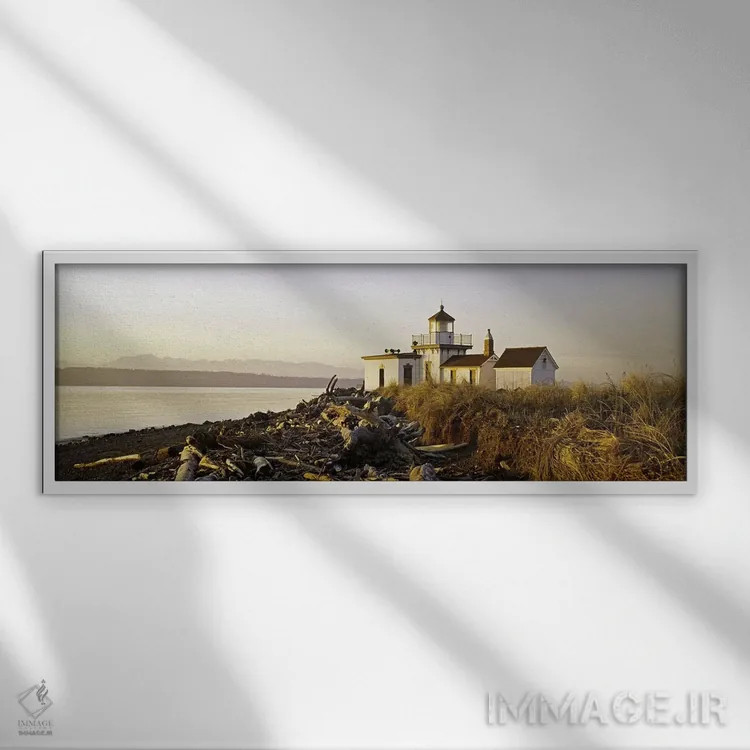 تابلو دکوراتیو West Point Lighthouse, Seattle, King County, Washington… اثر پانورامیک ایمجز - نمای قابدار سفید