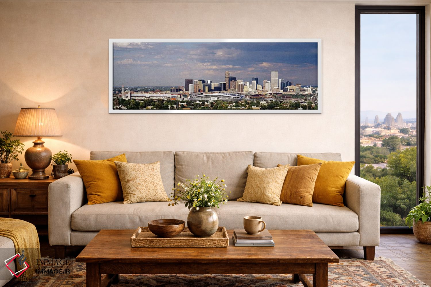 تابلو دکوراتیو Denver, Colorado, USA,خط افق با استادیوم اینوسکو، دنور… اثر پانورامیک ایمجز - D6W