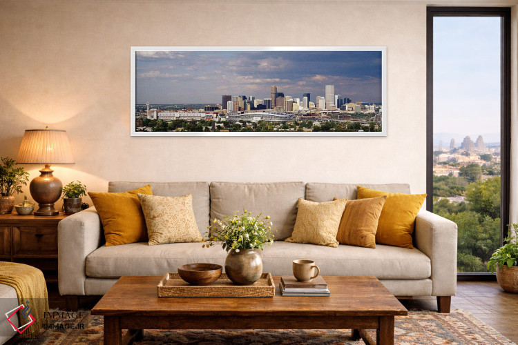 تابلو دکوراتیو Denver, Colorado, USA,خط افق با استادیوم اینوسکو، دنور… اثر پانورامیک ایمجز - D6W