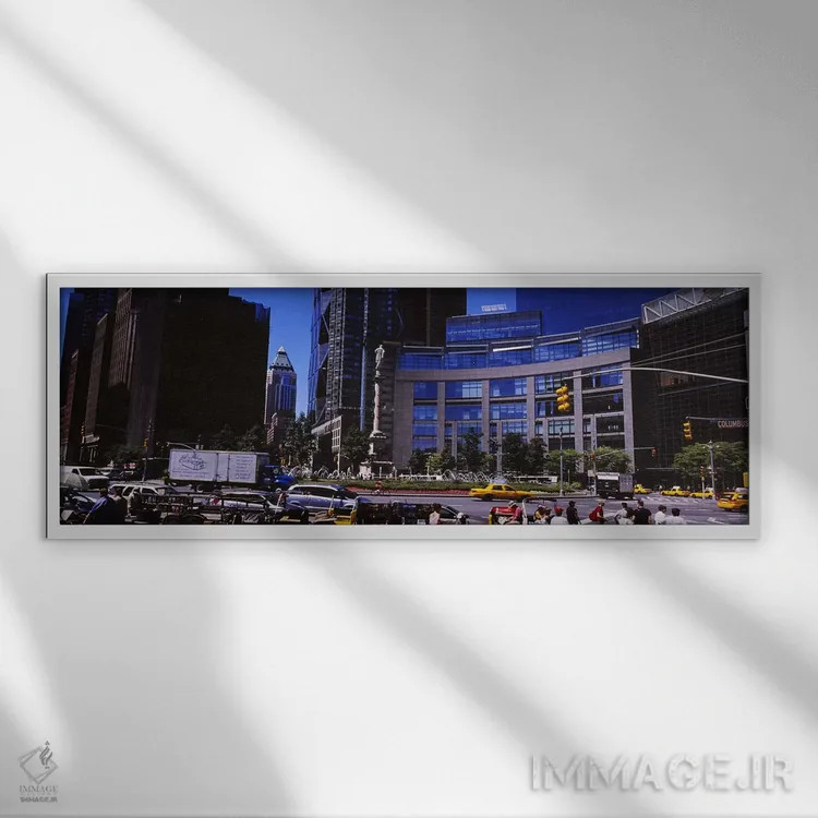 تابلو دکوراتیو Columbus Circle, Manhattan, New York City, New York Sta… اثر پانورامیک ایمجز - نمای قابدار سفید