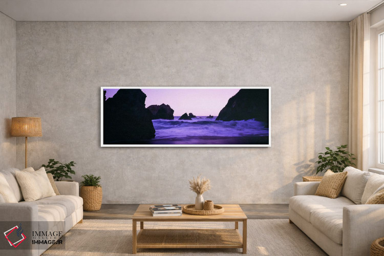 تابلو دکوراتیو Santa Cruz Coast, California, USA,امواج کوباننده زیر گر… اثر پانورامیک ایمجز - D2W