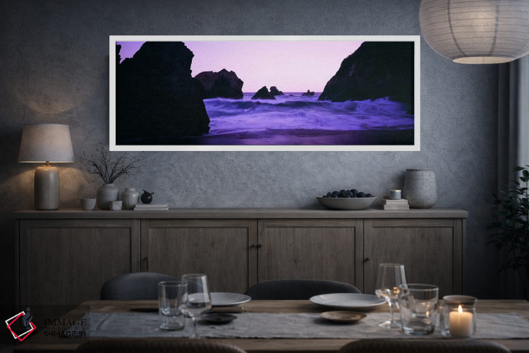 تابلو دکوراتیو Santa Cruz Coast, California, USA,امواج کوباننده زیر گر… اثر پانورامیک ایمجز - D3W